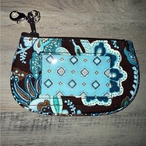 Vera Bradley Clip Zip ID Java Blue